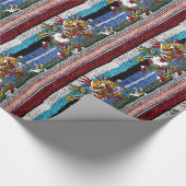Glanzende wrappers, stripe Aztec Cadeaupapier (Hoek)