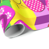 Glanzende wrapping Paper, Beach Ball Sun-Teenslipp Cadeaupapier (Rol Hoek)