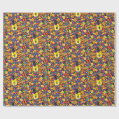 Glanzende wrapping Paper, Floral Bumblebee Nail Po Cadeaupapier (Vlak)