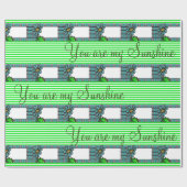 Glanzende wrapping papier Floral Green Stripe (Vlak)