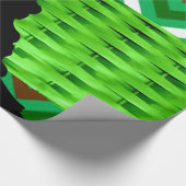 Glanzende wrapping papier, groene streep Victoriaa Cadeaupapier (Hoek)