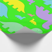 Glanzende wrapping papier, kleurrijke dinosaurusse cadeaupapier (Hoek)