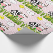 Glanzende wrapping papier, Koeien Sun Clouds Flora Cadeaupapier (Hoek)