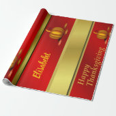 Glanzende wrapping papier, Thanksgiving, kleurrijk Cadeaupapier (Uitgerold)