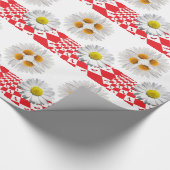 Glanzende wrapping White Daisy Cadeaupapier (Hoek)