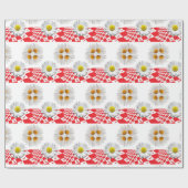 Glanzende wrapping White Daisy Cadeaupapier (Vlak)