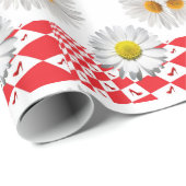 Glanzende wrapping White Daisy Cadeaupapier (Rol Hoek)