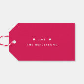 Glanzende XOXO BEWERKBARE KLEUR Valentijnsdag Gift Cadeaulabel (Achterkant Horizontaal)