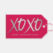 Glanzende XOXO BEWERKBARE KLEUR Valentijnsdag Gift Cadeaulabel (Voorkant (Horizontaal))