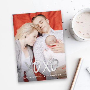 Glanzende XOXO Valentijnsdag Fotokaarten Feestdagenkaart
