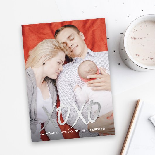 Glanzende XOXO Valentijnsdag Fotokaarten Feestdagenkaart