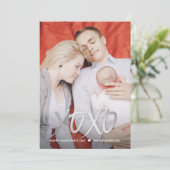 Glanzende XOXO Valentijnsdag Fotokaarten Feestdagenkaart (Staand voorkant)