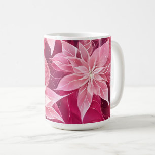 Glanzende zachte roze poinsettia koffiemok