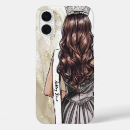 Glanzende Zand Kastanje Praal Portret Op Maat iPhone 16 Plus Hoesje