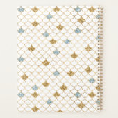 Glanzende Zeemeermin Blauw Goud Glitter Planner (Achterkant)