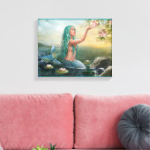 glanzende zeemeermin canvas afdruk (Insitu (Woonkamer))