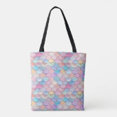 glanzende zeemeermin pastelschaal tote bag (Achterkant)
