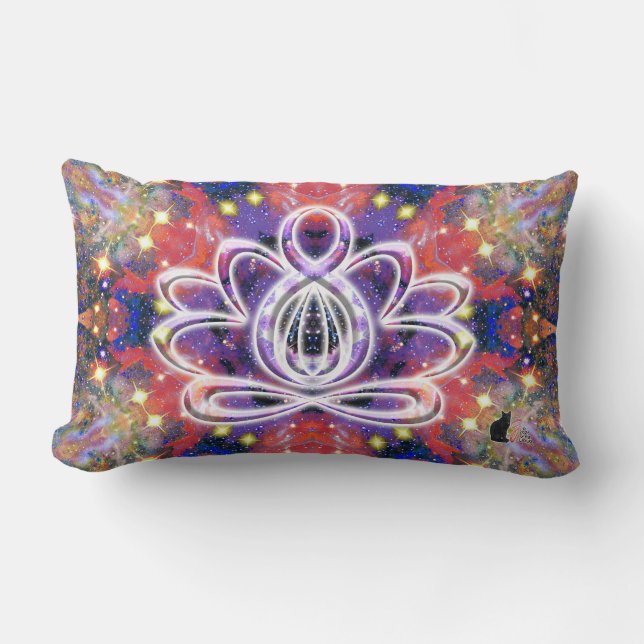 Glanzende Zen Lotus Kussen (Voorkant)