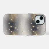 Glanzende Zilver & Goud Elegantie: Stijlvol  iPhone 15 Case (Achterkant horizontaal)