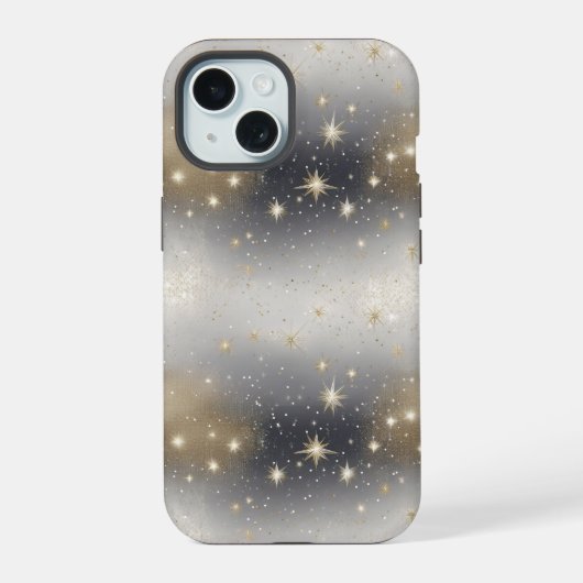 Glanzende Zilver & Goud Elegantie: Stijlvol  iPhone 15 Case (Achterkant)