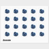 Glanzende Zilveren BLAUWE ROZEN Sticker Kunst (Vel)