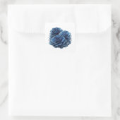 Glanzende Zilveren BLAUWE ROZEN Sticker Kunst (Tas)