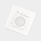 Glanzende Zilveren Discobal Persoonlijke Huwelijk Folie Servetten (Links)