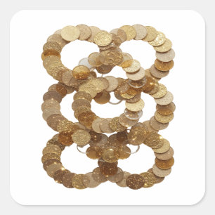 Glanzende Zilveren GEMS OF ABUNDANCE Sticker Grafi