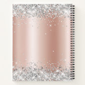 Glanzende Zilveren Glitter Bleke Roze Gouden Folie Notitieboek (Achterkant)