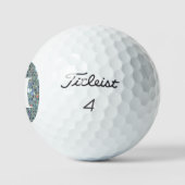 Glanzende Zilveren Glitter Bling Met Initiaal Golfballen (Logo)
