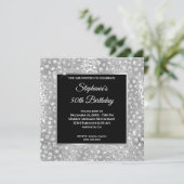 Glanzende Zilveren Glitter Folie Luipaardprint Ver Kaart (Staand voorkant)