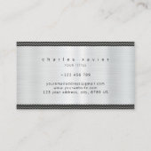 Glanzende zilveren metaal geborsteld roestvrij tex visitekaartje (Achterkant)