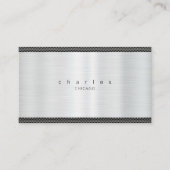 Glanzende zilveren metaal geborsteld roestvrij tex visitekaartje (Voorkant)