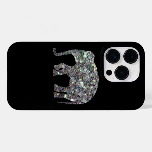 Glanzende zilveren mozaïek Olifant iPhone 6 Plus Case-Mate iPhone Case (Achterkant (horizontaal))