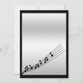 Glanzende zilveren muzieknoot verjaardag kaart (Achterkant)