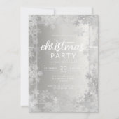 Glanzende Zilveren Sneeuwvlokken Bedrijf Kerstfees Kaart (Voorkant)