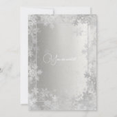 Glanzende Zilveren Sneeuwvlokken Bedrijf Kerstfees Kaart (Achterkant)