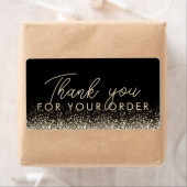 Glanzende Zilveren Ster Glitter Bedankt Label (Insitu)