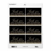 Glanzende Zilveren Ster Glitter Bedankt Label (Full Sheet)