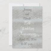 Glanzende zilveren uitnodigingen voor 25-jarig huw (Voorkant)
