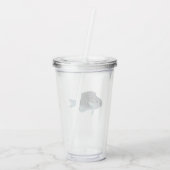 Glanzende Zilveren Vis Acryl Drinkbeker (Achterkant)