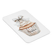 Glanzende Zilveren Witte Cupcakes Boog Magneet (Rechterzijde)