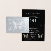 Glanzende zilvergrijs en zwarte Waterverf Moth Folie Kaarten (Display)