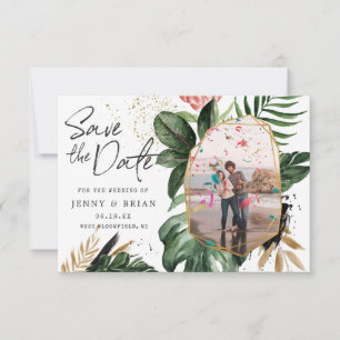 Glanzende Zomer Groene Beplanting Foto Save the Date
