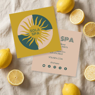 Glanzende Zon Chic Modern Logo Sociale Media Icone Vierkante Visitekaartje
