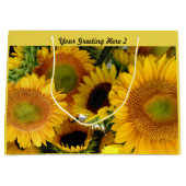 Glanzende Zonnebloem Gift Bag Personaliseer Groet Groot Cadeauzakje (Voorkant)