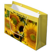 Glanzende Zonnebloem Gift Bag Personaliseer Groet Groot Cadeauzakje (Voorkant Gekanteld)