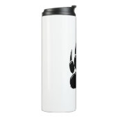 Glanzende Zwarte Beer Klauw Afdruk Thermosbeker (Gedraaid links)