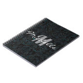 Glanzende Zwarte en Witte Monogram Spiraal Notitieboek (Linkerzijde)