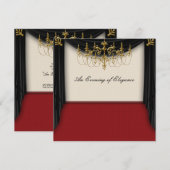 Glanzende zwarte galajurken uitnodigingen voor het (Voorkant / Achterkant)